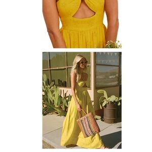 billabong x the salty blonde | halter keyhole yellow sundress dress sz XS